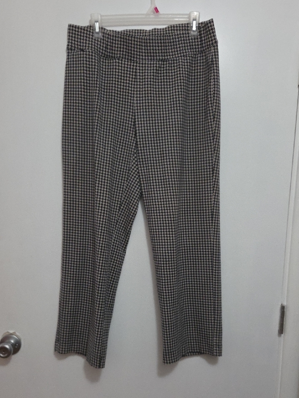 Lands' End Black & White Houndstooth Dress Pants Large